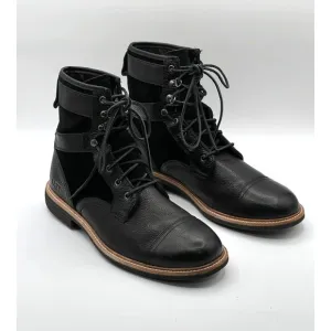UGG Magnusson Black Leather &amp; Suede Comfort VTG Style Lace Up Boots Mens Size 12
