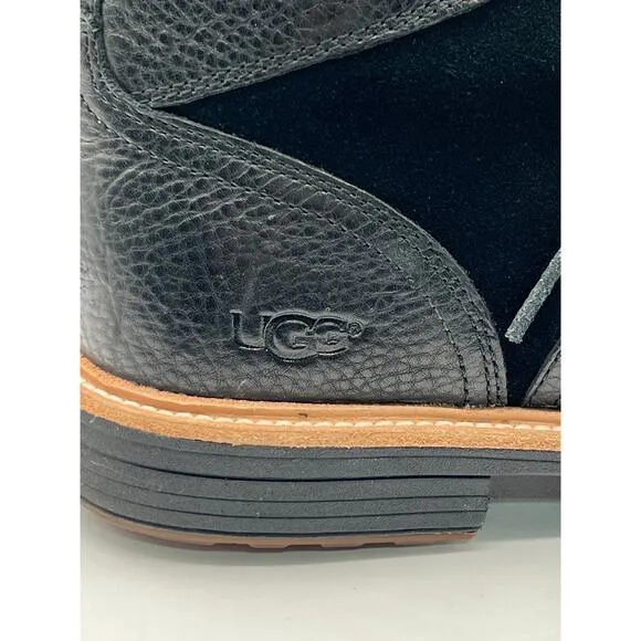 UGG Magnusson Black Leather &amp; Suede Comfort VTG Style Lace Up Boots Mens Size 12