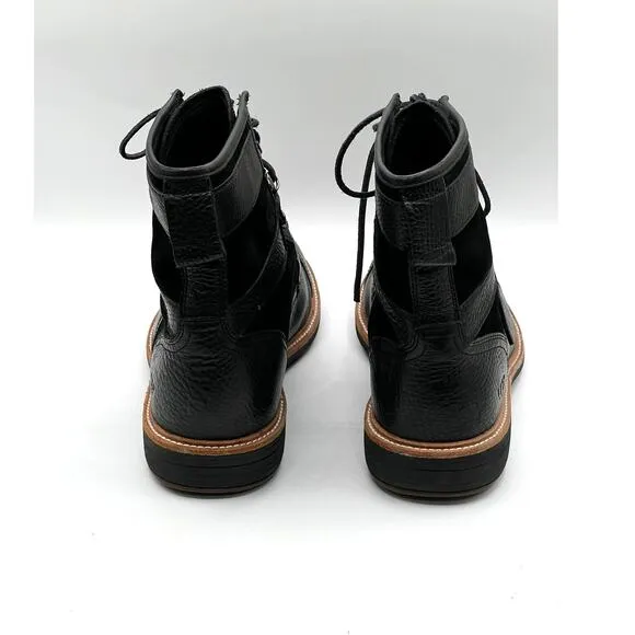 UGG Magnusson Black Leather &amp; Suede Comfort VTG Style Lace Up Boots Mens Size 12