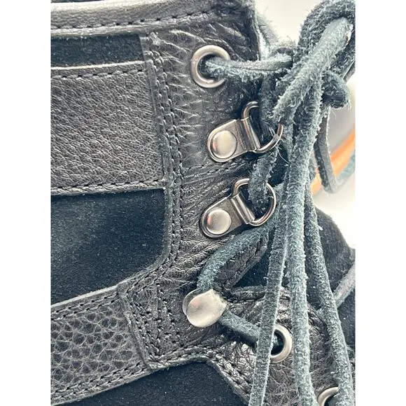 UGG Magnusson Black Leather &amp; Suede Comfort VTG Style Lace Up Boots Mens Size 12