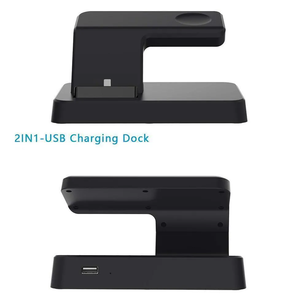 Universal 2 In 1 USB Charging Station with Cradle Support for Smartwatch