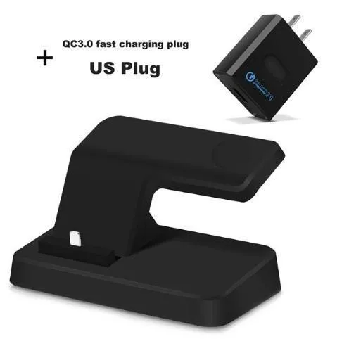 Universal 2 In 1 USB Charging Station with Cradle Support for Smartwatch