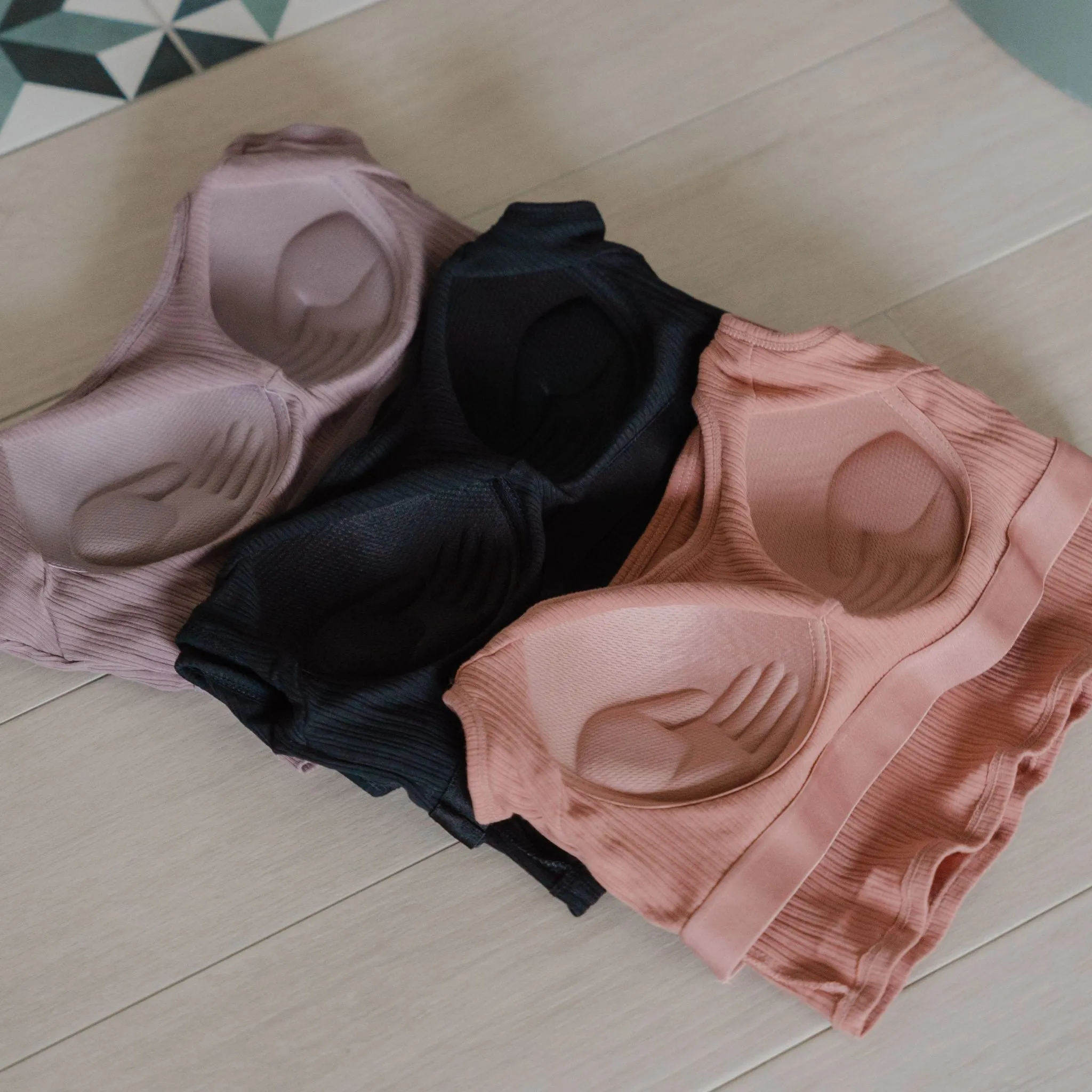 Urban Edge! Thick Straps Crop Bra Top (Ribbed Cotton) in Creme Taro