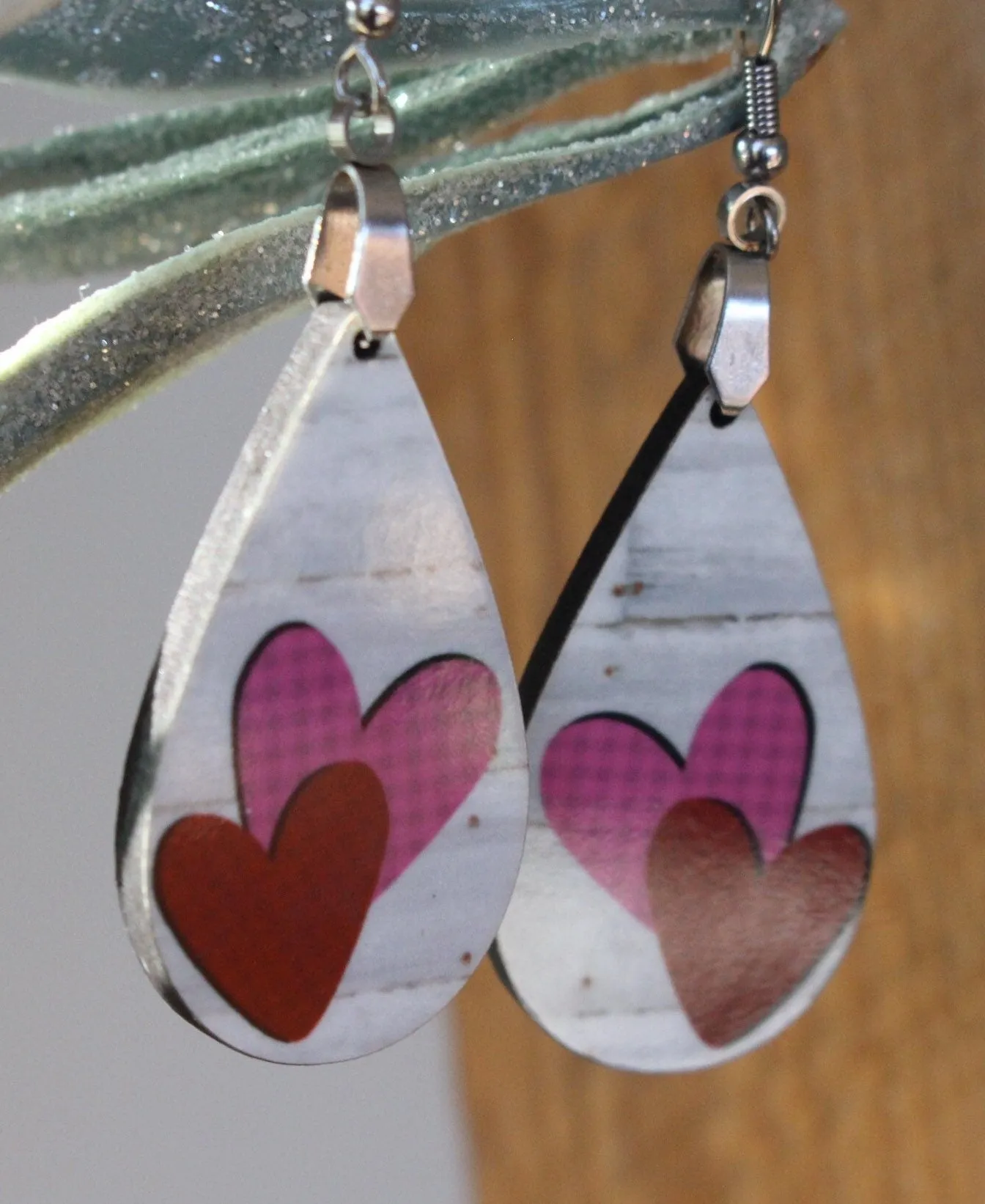 Valentine Drop Earrings. Valentine Earrings, Small Drop Earrings, Heart Earrings, Valentine Gifts