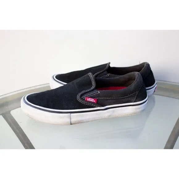 Vans Authenic Slip-On Ultracush Pro Black Suede White Gum Mens 6.5
