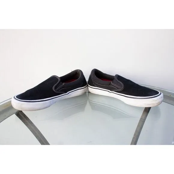 Vans Authenic Slip-On Ultracush Pro Black Suede White Gum Mens 6.5