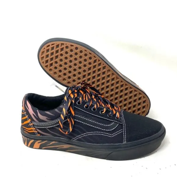 VANS ComfyCush Old Skool Canvas Black Orange Low Shoes Skate Women's VN0A5DYC9KH