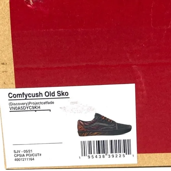 VANS ComfyCush Old Skool Canvas Black Orange Low Shoes Skate Women's VN0A5DYC9KH