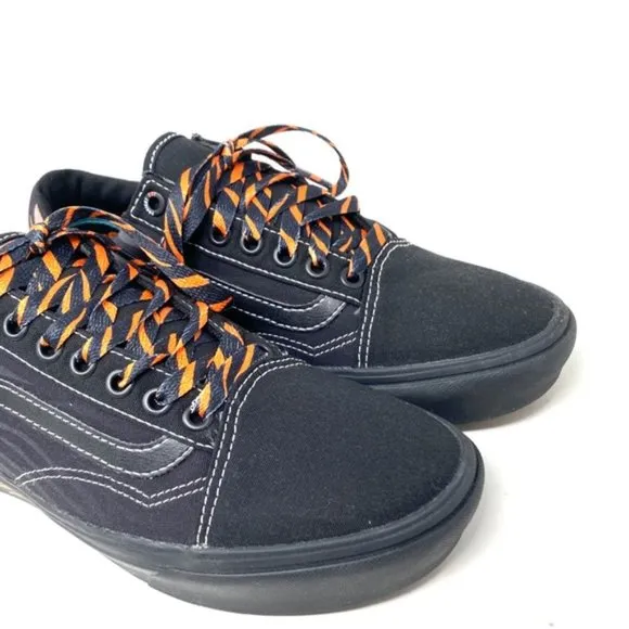 VANS ComfyCush Old Skool Canvas Black Orange Low Shoes Skate Women's VN0A5DYC9KH