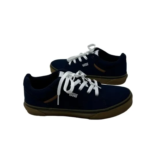 VANS Seldan Sneakers Low Top Kids Size Shoe Gum Dress Blues Canvas VN000CQULKZ