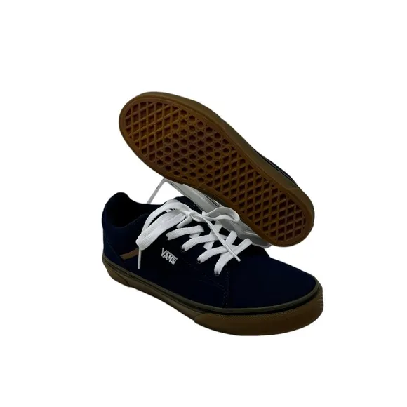 VANS Seldan Sneakers Low Top Kids Size Shoe Gum Dress Blues Canvas VN000CQULKZ