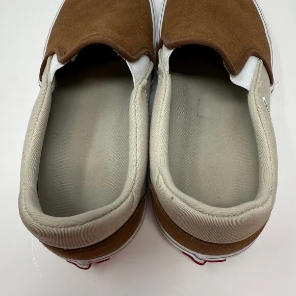Vans Slip On Sneakers Unisex Men's 9 Brown Asher Slip-On Deluxe Comfort Shoe EUC