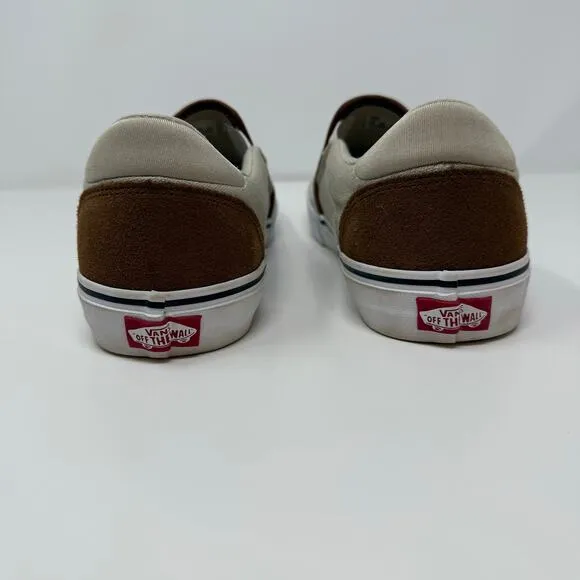 Vans Slip On Sneakers Unisex Men's 9 Brown Asher Slip-On Deluxe Comfort Shoe EUC