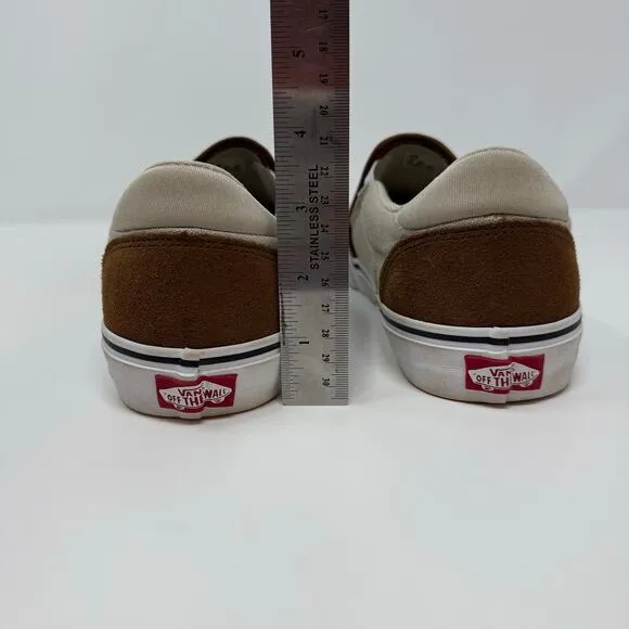 Vans Slip On Sneakers Unisex Men's 9 Brown Asher Slip-On Deluxe Comfort Shoe EUC