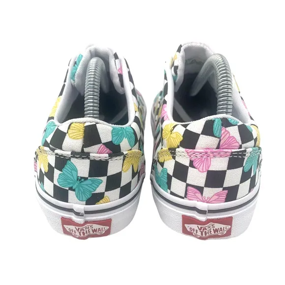 Vans Women's Doheny Butterfly Checkerboard Multicolor Skate Shoes 5