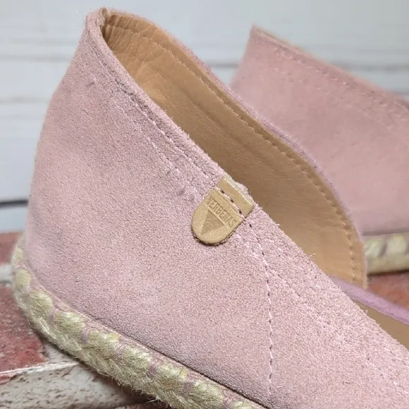 Verbenas Cruz Suede Blush Pink Flat Espadrille Sandal Made in Spain Women's 10.5