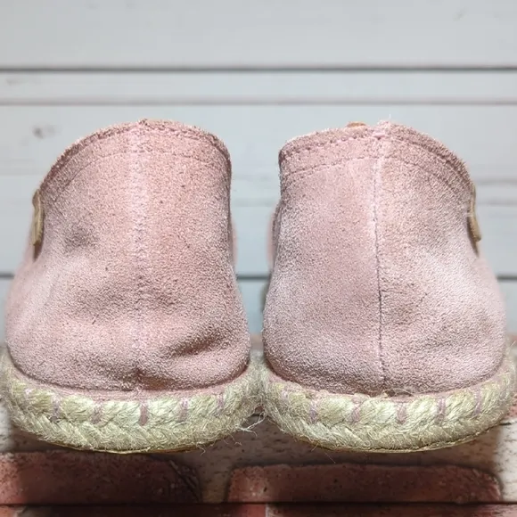 Verbenas Cruz Suede Blush Pink Flat Espadrille Sandal Made in Spain Women's 10.5