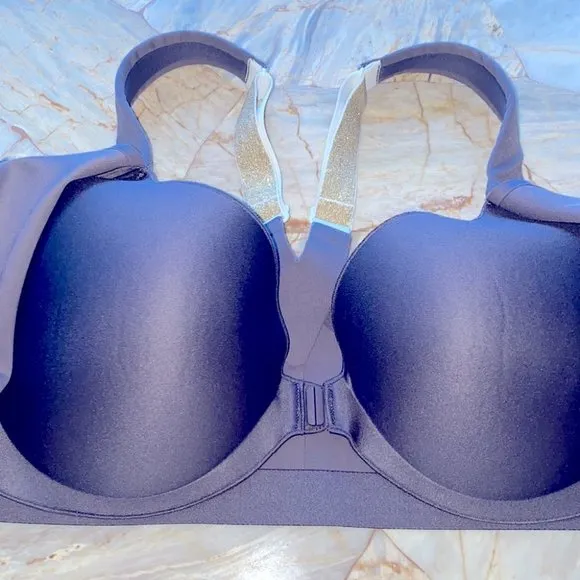 Victoria Secret 38C Grey KNOCKOUT ULTRA MAX SPORT BRA FRONT ZIP