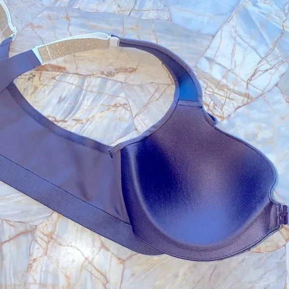 Victoria Secret 38C Grey KNOCKOUT ULTRA MAX SPORT BRA FRONT ZIP