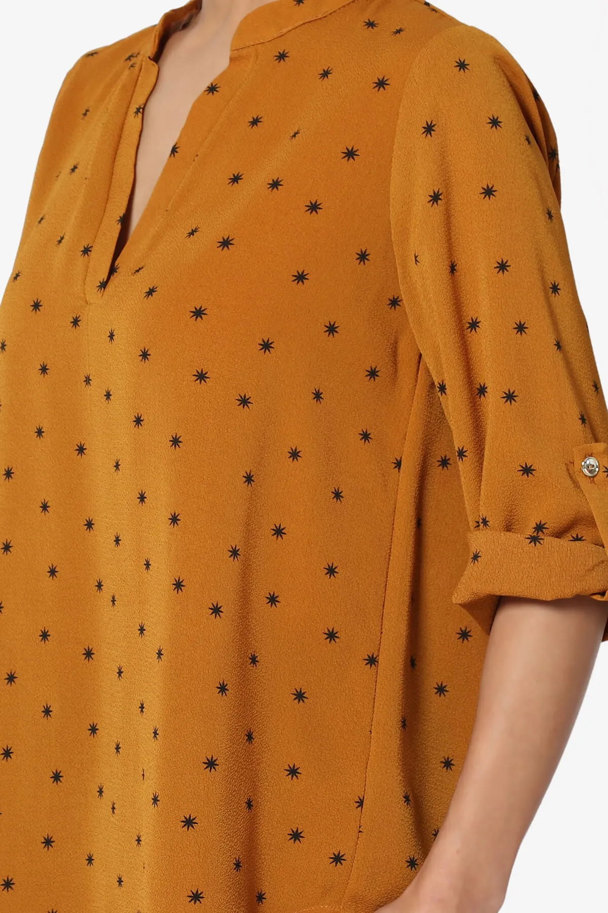 Victoria Snowflake Split Neck Blouse
