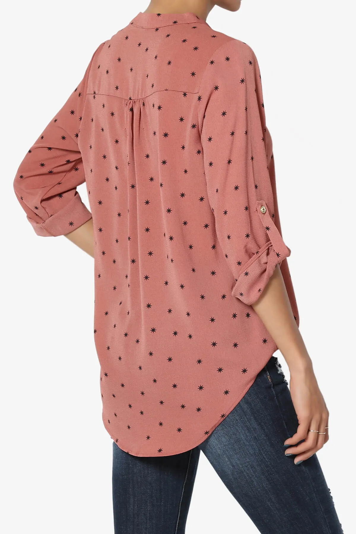 Victoria Snowflake Split Neck Blouse