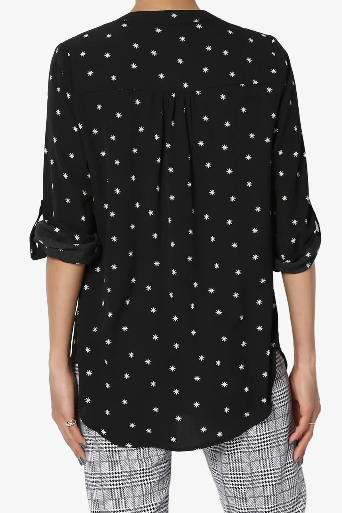 Victoria Snowflake Split Neck Blouse