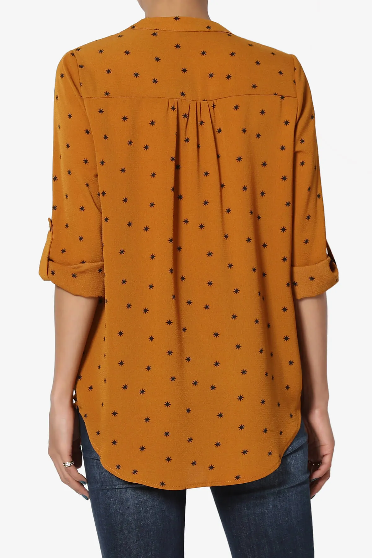 Victoria Snowflake Split Neck Blouse