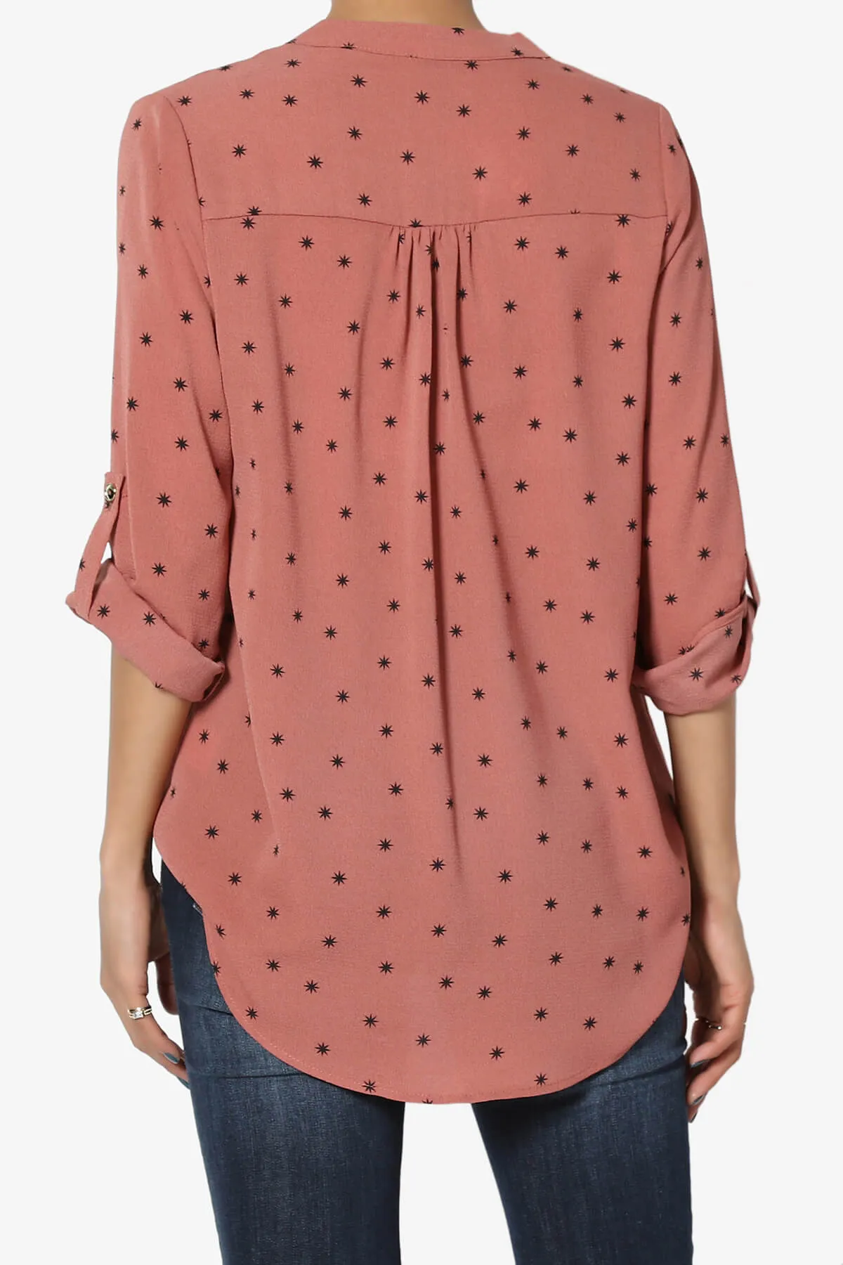 Victoria Snowflake Split Neck Blouse