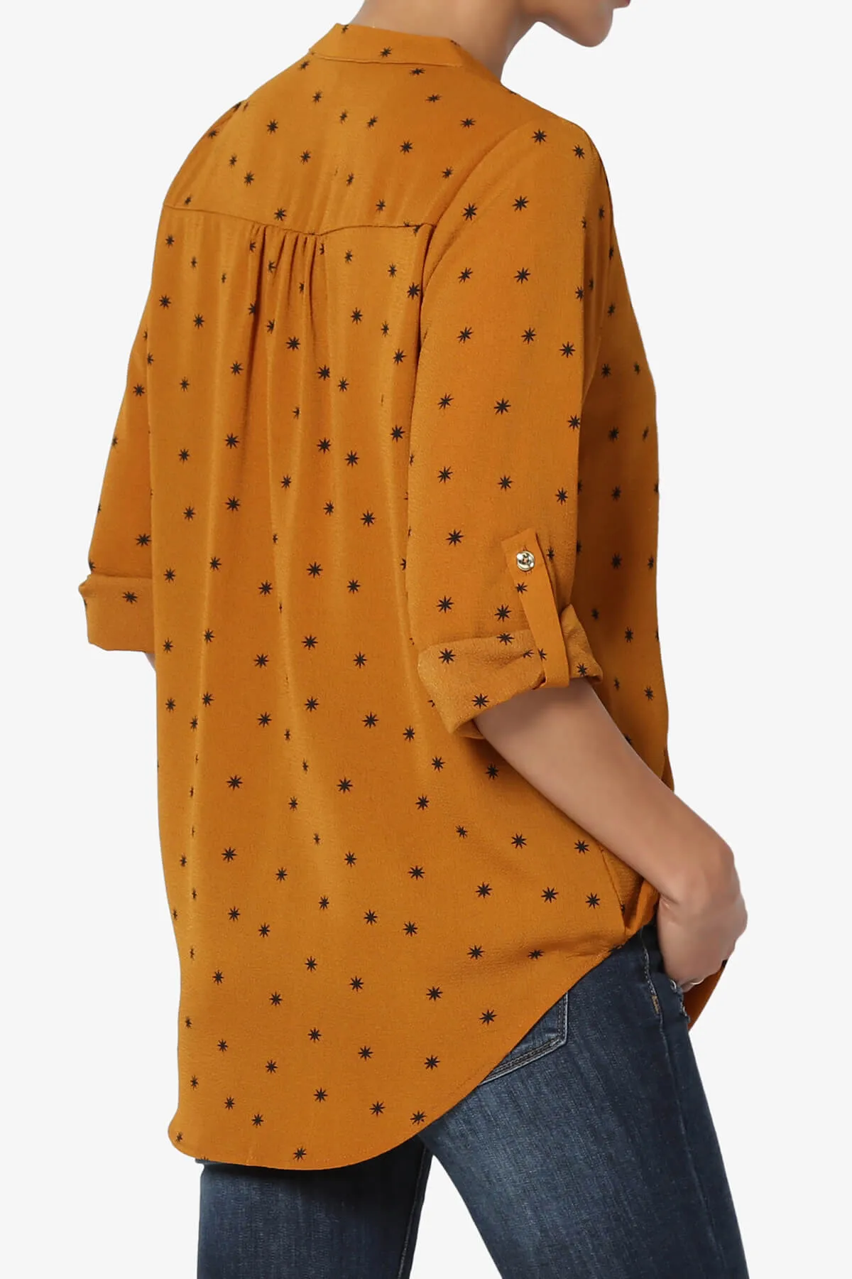 Victoria Snowflake Split Neck Blouse