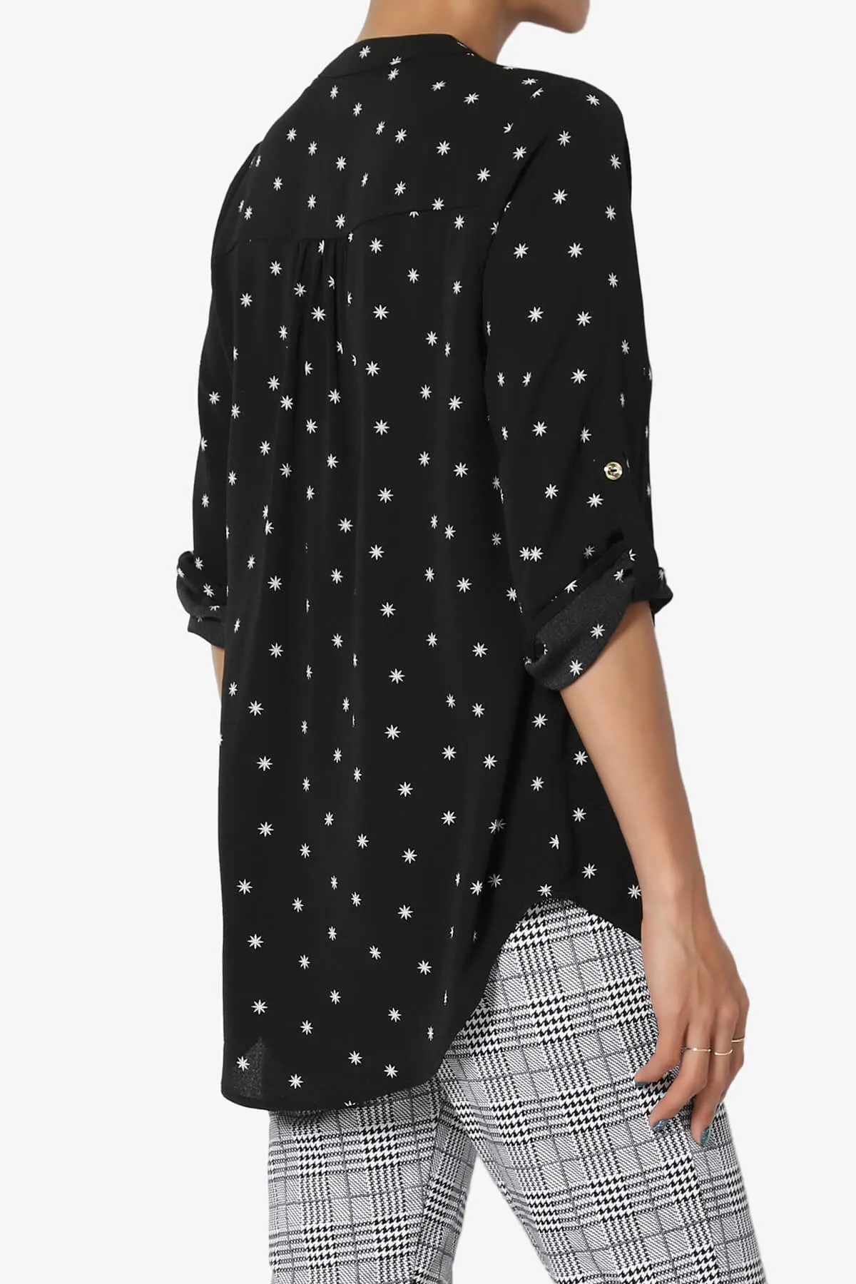 Victoria Snowflake Split Neck Blouse