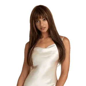 Victoria Spotlight  Straight Human Hair Wigs With Bangs 130%