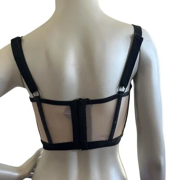 ✨Victoria’s Secret Longline Velvet Appliqué Detail Lined Demi Sz 36B Bra✨