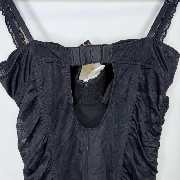 Victoria’s Secret Sexy Little Things Chemise Black Ruffles Ruched Lace Size 34B