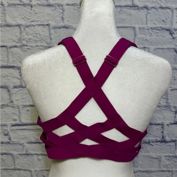 Victorias Secret KNOCKOUT Front Close Sports Bra Magenta Pink Max Support 34DD