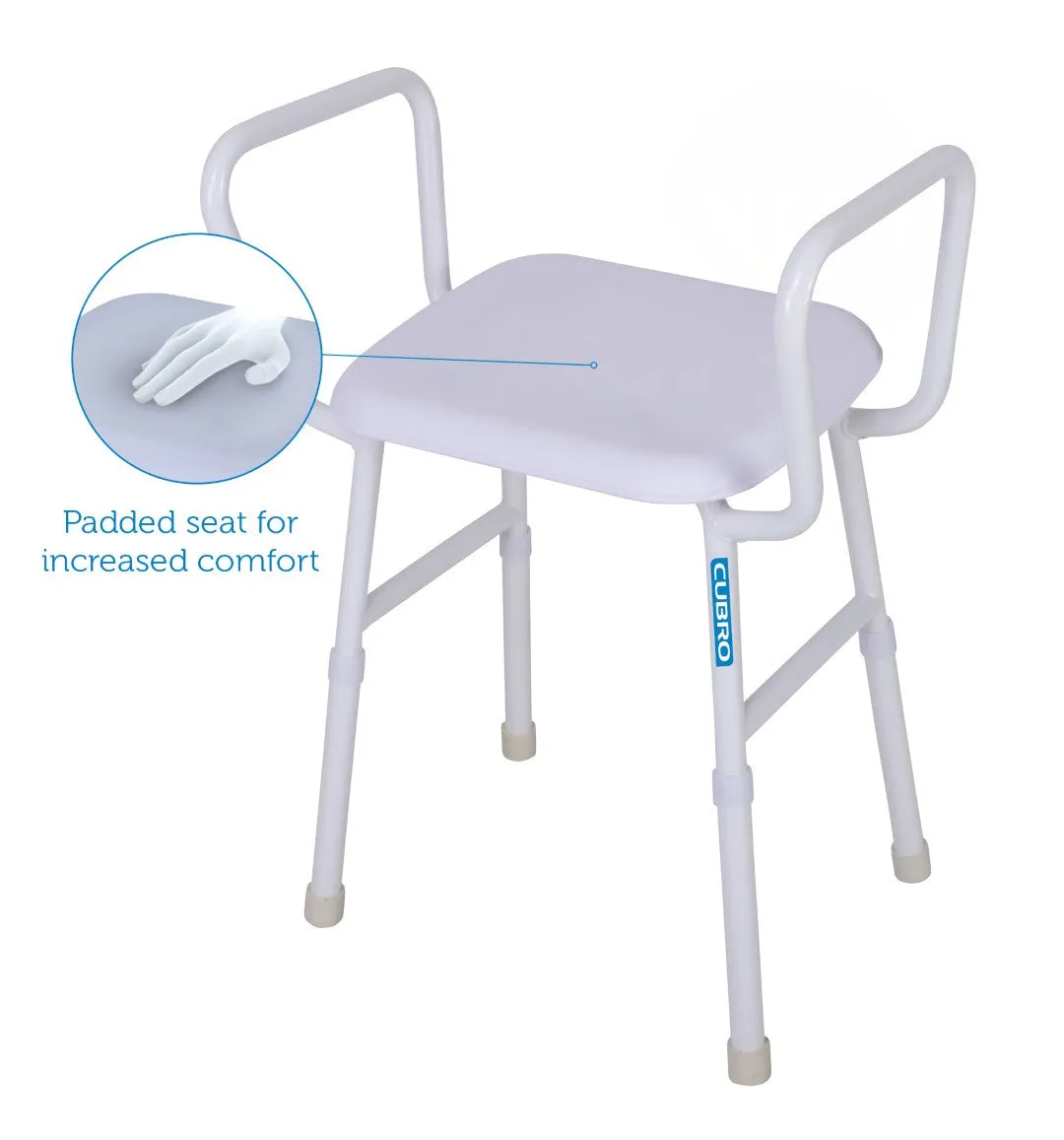 Viking® Shower stool with arms and padded seat