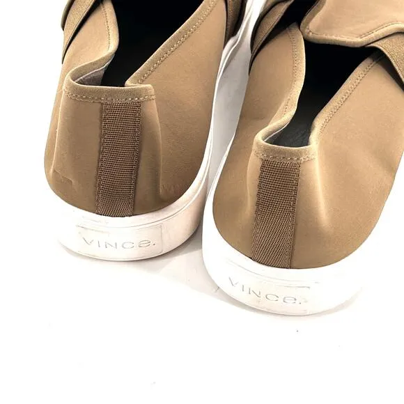 Vince Blair Slip On Sneaker 9.5 NWOT Deep Olive Tan Brown Comfort Womens