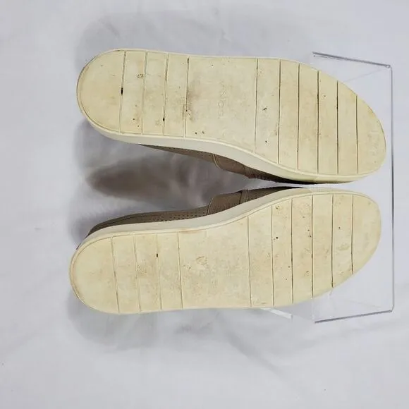 Vince Blair Perforated Leather Slip-on Sneakers in Beige - Size 8.5