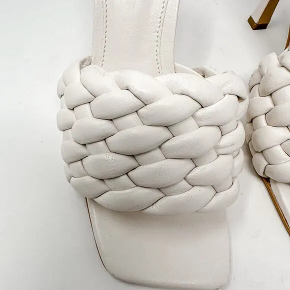 Vince Camuto Creamy White Leather Brinela Braided Mule, NEW, Size 5.5, MSRP $89