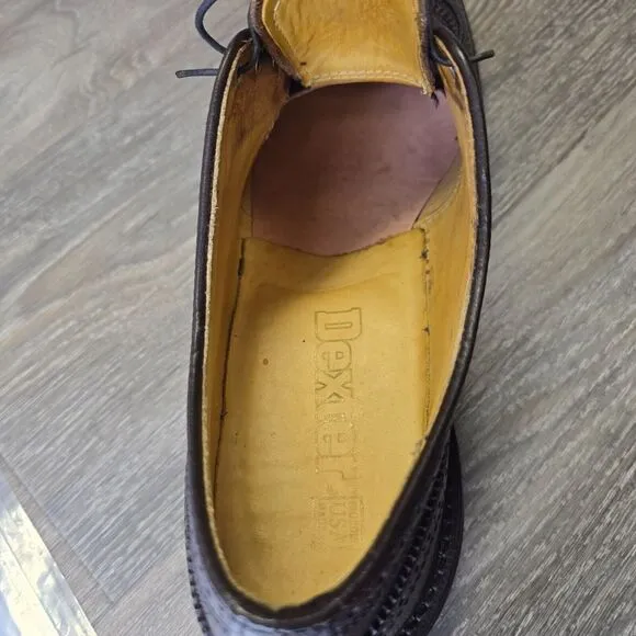 Vintage Dexter Oxford Dress Shoes Men's 12 A Burgundy Leather Wingtip USA Narrow