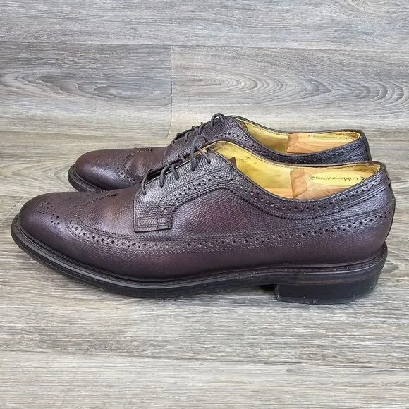 Vintage Dexter Oxford Dress Shoes Men's 12 A Burgundy Leather Wingtip USA Narrow