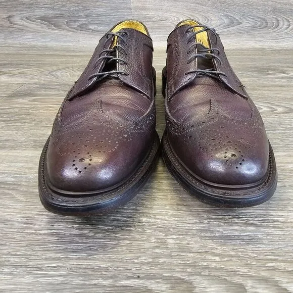 Vintage Dexter Oxford Dress Shoes Men's 12 A Burgundy Leather Wingtip USA Narrow