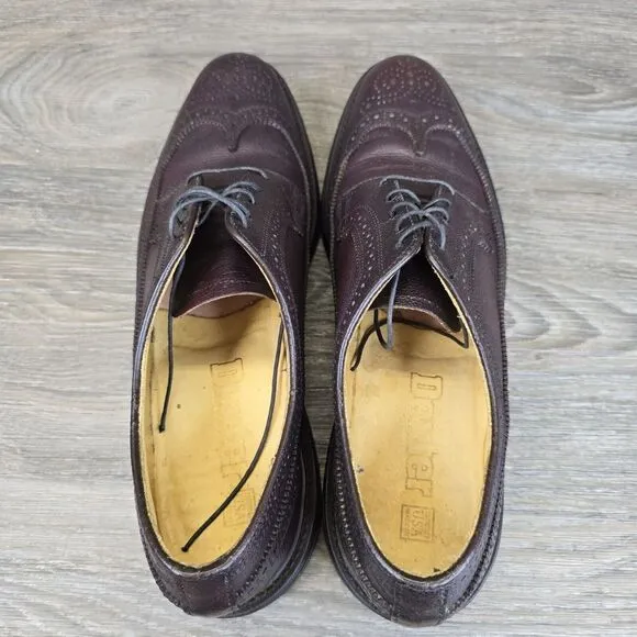 Vintage Dexter Oxford Dress Shoes Men's 12 A Burgundy Leather Wingtip USA Narrow