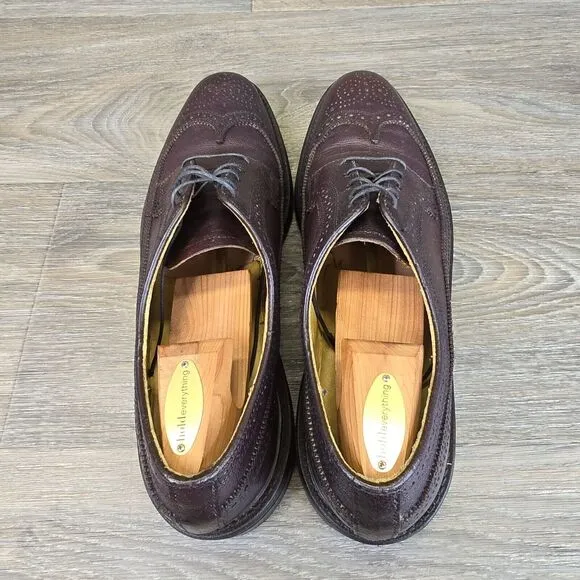 Vintage Dexter Oxford Dress Shoes Men's 12 A Burgundy Leather Wingtip USA Narrow