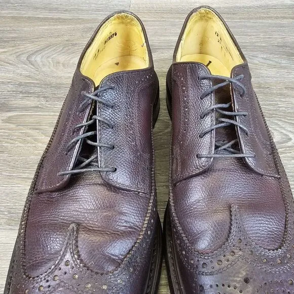 Vintage Dexter Oxford Dress Shoes Men's 12 A Burgundy Leather Wingtip USA Narrow