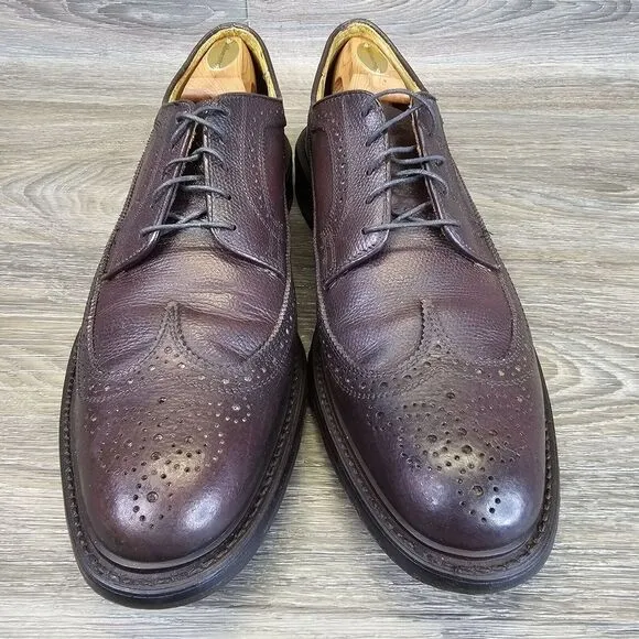 Vintage Dexter Oxford Dress Shoes Men's 12 A Burgundy Leather Wingtip USA Narrow