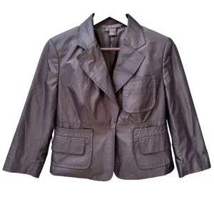 Vintage Per Se by Carlisle blue metallic blazer 3/4 sleeve women’s 8 y2k glam