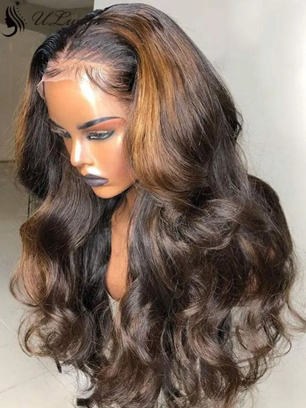 Virgin Hair Mix Color Body Wave Thick Lace Front Wigs ULWIGS109