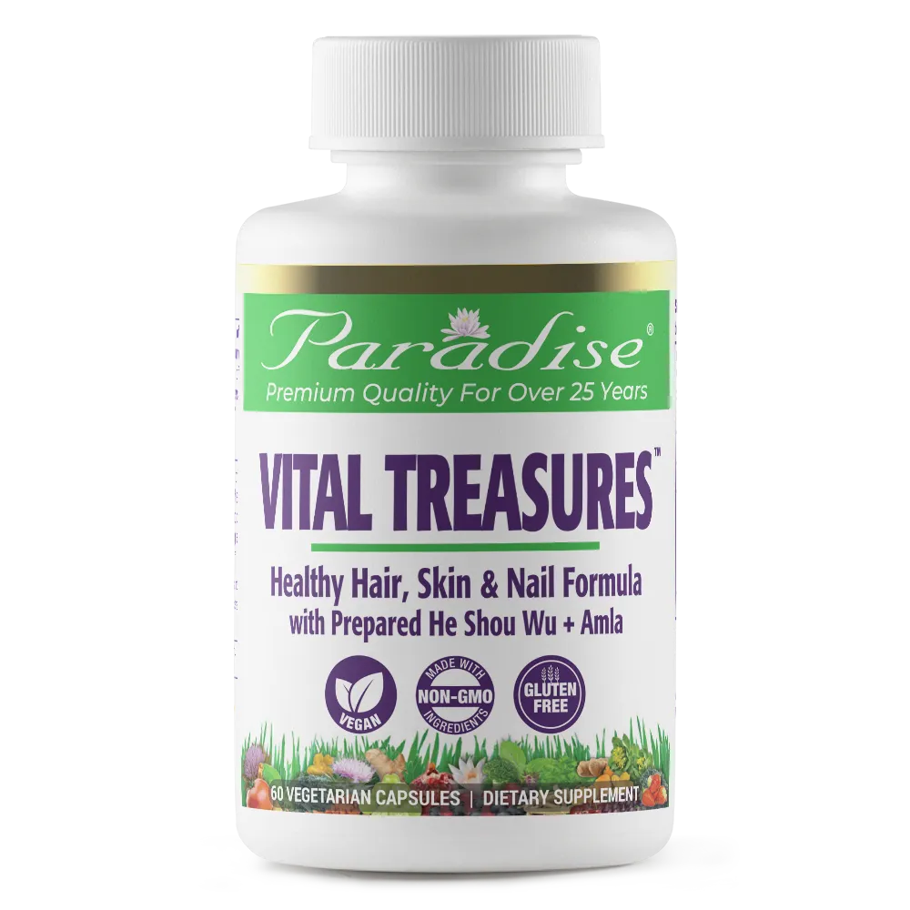 Vital Treasures Healthy Hair | 60 Capsules | by Paradise Herbs