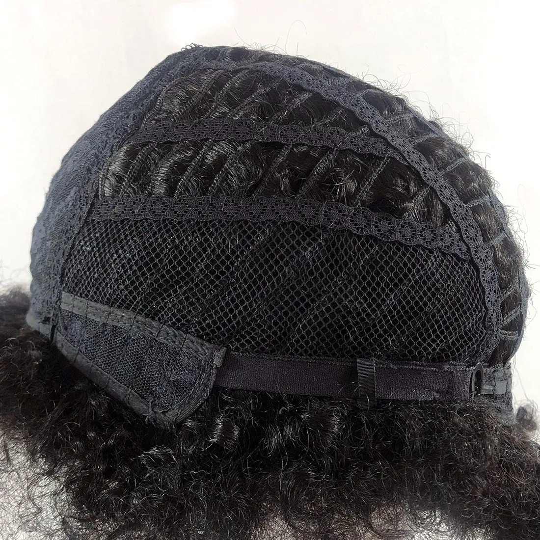 Viviabella Curly Fluffy Explosion Short Human Hair Wig Natural Black Afro kinky Curly Human Hair Wigs for Black Women