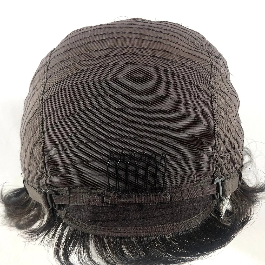 Viviabella Finger Wave Wig Human Hair wig Short Finger Wavy Wig Curly Black Cute Nuna Wig for black women Real Retro African Black Wigs for Women Mommy Wigs Curly Short Wig